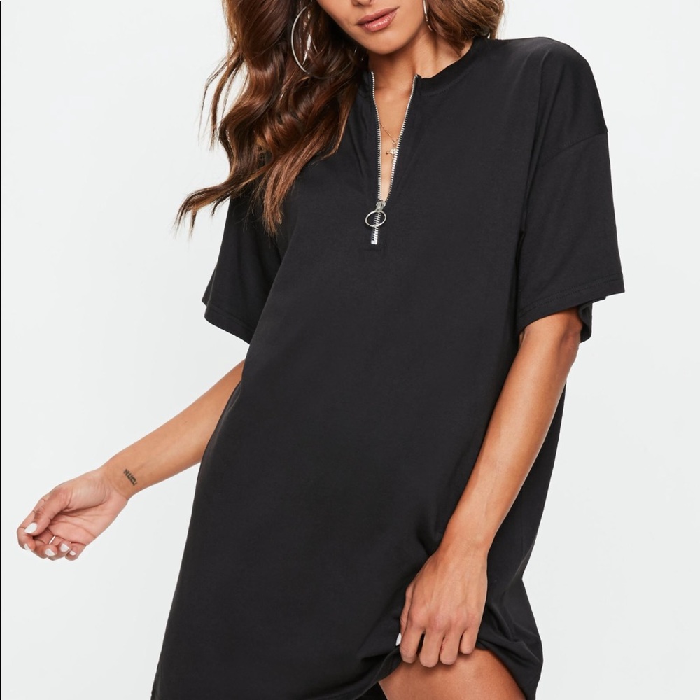 Black Missguided Zip Up Dress